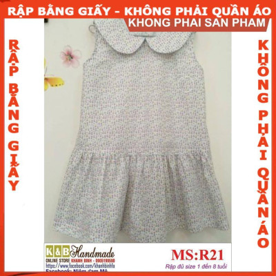Rập giấy A0 đầm bé gái mã R21 (BẢN VẼ)