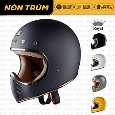 Mũ bảo hiểm xe máy fullface Royal H1 kiểu dáng Vintage đi phượt