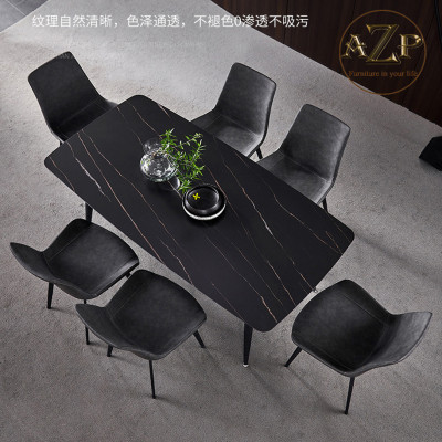 Bàn Ghế Ăn Phong Cách Đương Đại Châu Âu - Xu Hướng Hiện Nay Cho Không Gian Hiện Đại - Chân Thép Mặt Đá - Hàng Nhập Khẩu AZP