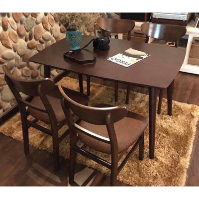 Bộ bàn ghế phòng ăn 4 ghế Mango màu nâu - BA05