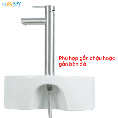 Vòi chậu rửa mặt lavabo lạnh thân cao inox 304 Hobby home decor LBL7