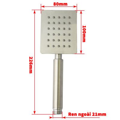 Tay sen vuông Inox SUS 304 Eurolife EL-H111 New (Trắng vàng)