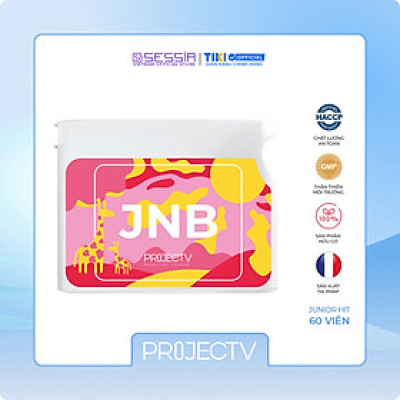 Thực Phẩm Sức Khỏe cho trẻ em JNB Junior Hit - Vóc Dáng Hoàng Gia - PROJECT V - Hộp 60 Viên nén nhai - Xuất xứ Pháp, Hàng Chính Hãng