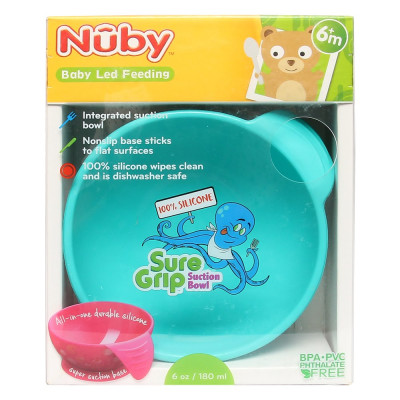 [ 5601-Nuby ] Bát ăn dặm Sure Grip, 100% Silicone cao cấp, siêu mềm, đế bát chống trượt ( NSX 25.03.2017 )