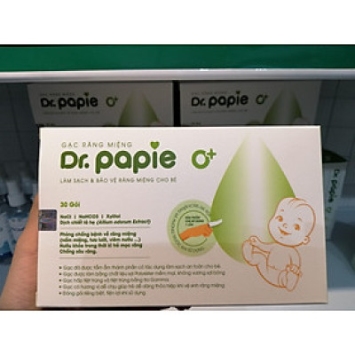 Gạc Rơ Lưỡi Dr Papie Vệ Sinh Răng Miệng Cho Bé , Gạc Răng Miệng Dr Papie Làm Sạch Răng Miệng Cho Bé Hộp 30 Miếng