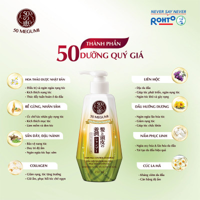 Dầu gội ngăn rụng tóc 50 Megumi Hair Fall Control Shampoo