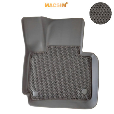 Thảm 2 lớp (sd3) dạng lưới lục giác Kia Rondo (đen) bề mặt cao su siêu sạch nhãn hiệu Macsim