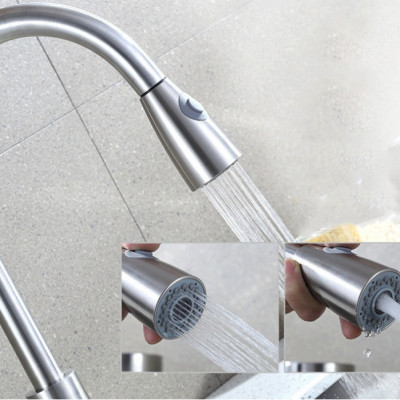 Vòi Nước Rửa Chén Nóng Lạnh Dây Rút Inox 304 Mờ Độ 003
