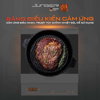 Bếp từ đơn Junger CEJ-106-I 2000W Inverter thế hệ mới Tiết kiệm điện Hàng Chính Hãng Bảo Hành 12 Tháng