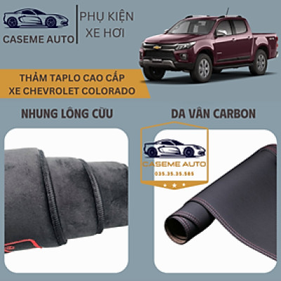 [CHEVROLET COLORADO] Thảm Taplo 3 Lớp Dành Cho Xe CHEVROLET COLORADO, Nhung Lông Cừu Và Da Vân Carbon Cao Cấp - Hàng Chính Hãng