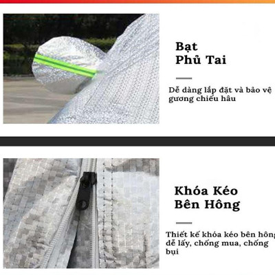 Bạt Phủ Ô Tô VINFAST FADIL, LUX A 2.0, LUX SA 2.0, Chất Liệu Bạt Tráng Nhôm 3 lớp,  có phản quang