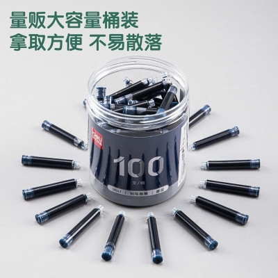 Hộp 100/30/10 Ống Mực Thay Thế Bút Máy Deli - Màu Xanh - S647/ S646