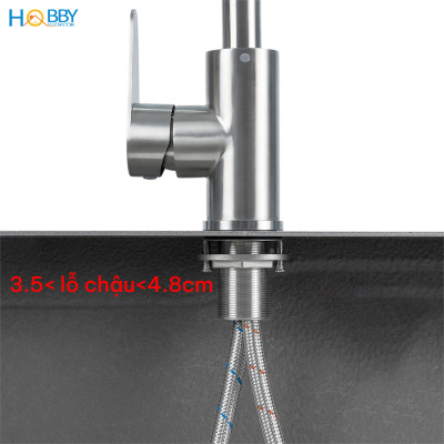 Vòi rửa chén nóng lạnh đầu xoay tròn inox 304 Hobby home decor CRC3