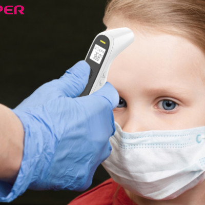 Nhiệt kế điện tử hồng ngoại không tiếp xúc, đo trán và tai 4 in 1 Jumper JPD-FR302  (FDA Hoa Kỳ + xuất USA)