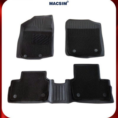 Thảm lót sàn ô tô 2 lớp cao cấp dành cho xe Toyota Raize 2022-nay (sd) nhãn hiệu Macsim chất liệu TPE màu đen