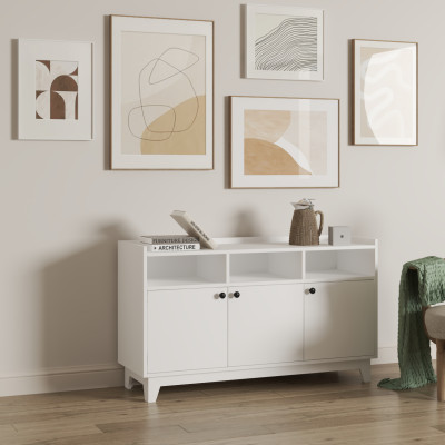 [Happy Home Furniture] KINA , Tủ lưu trữ 3 cửa mở , 124cm x 40cm x 72cm ( DxRxC), TCM_040