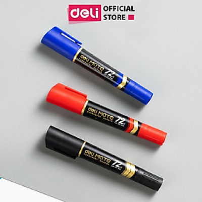 Bút dạ kính bút lông dầu viết đĩa CD hai đầu - Bút đánh dấu không xóa được Deli - Mực xanh đen đỏ cao cấp tiện dụng - EU72