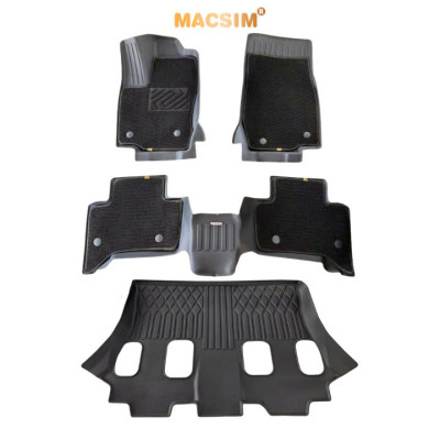 Thảm lót sàn ô tô 2 lớp cao cấp dành cho xe Toyota Prado 2024+ (sd3- 3 hàng ghế) nhãn hiệu Macsim chất liệu TPE màu đen