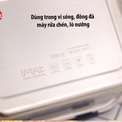 Bộ 4 hộp CAO iMAT inox dùng vi sóng 