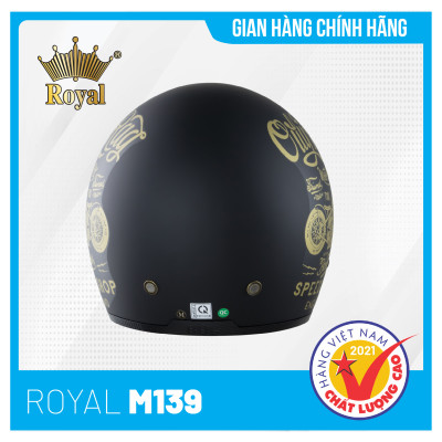 Nón bảo hiểm 3/4 Royal M139 Tem Kính Âm Thời Trang, An Toàn và Tiện dụng