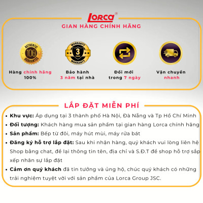 Bếp Từ Ba LORCA LCI 309 PLUS - Hàng Chính Hãng Nhập Khẩu Malaysia, Công Suất Lớn, Tiết Kiệm Điện