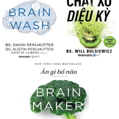 Combo Chất Xơ Diệu Kỳ + Ăn Gì Bổ Não + Thanh Lọc Não Bộ (Bộ 3 Cuốn) (AL)