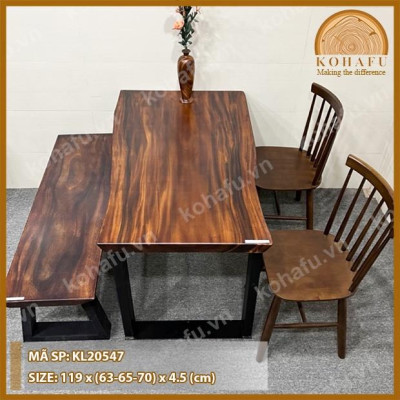 Bàn Ăn Gỗ Me Tây Nguyên Tấm Nhỏ Gọn - KL20547