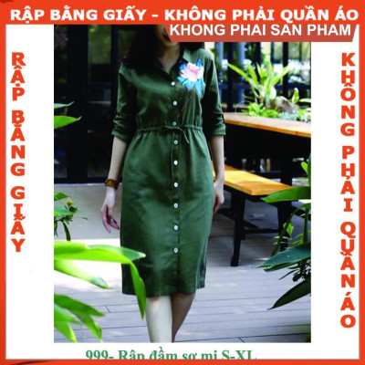 Rập giấy A0 mã 999 - đầm sơ mi (BẢN VẼ)