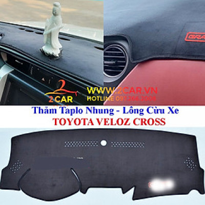 Thảm taplo nhung xe Toyota Veloz Cross 2022, 2023 - 3 lớp chống nóng tốt, chống trơn trượt, vừa khít theo xe