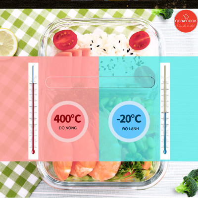 Bộ 3 hộp thủy tinh chịu nhiệt hình chữ nhật dung tích 370ml-CCL33