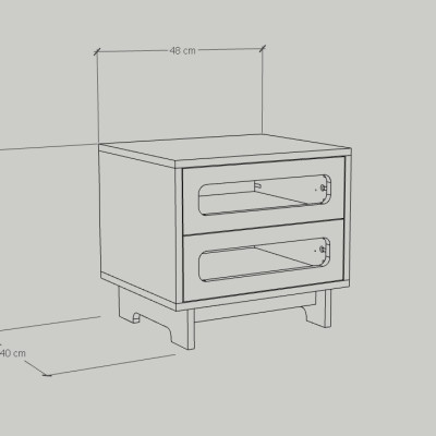 [Happy Home Furniture] MEYDAN, Táp đầu giường 2 ngăn , 48cm x 40cm x 44cm ( DxRxC), THK_076