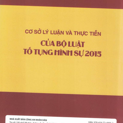 Cở Sở Lý Luận Và Thực Tiễn Của Bộ Luật Tố Tụng Hình Sự 2015