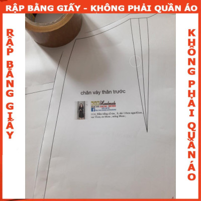 Rập giấy A0 đầm xòe trễ vai mã 1263 (BẢN VẼ)