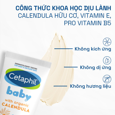 Kem chống hăm tả dịu lành CETAPHIL BABY DIAPER CREAM CALENDULA 70G