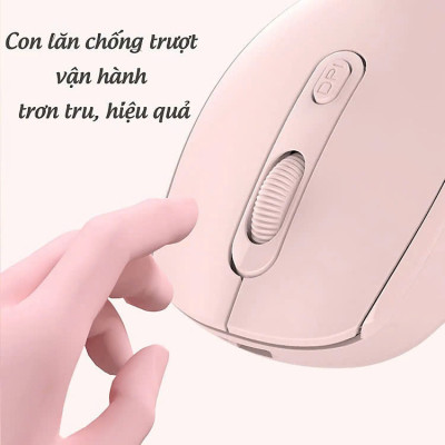 Chuột không dây wireless 2.4Ghz  sạc pin, chồng ồn, DIP1600 chuyên dùng cho máy tính, laptop, tivi MÀU ĐEN - Hàng Nhập Khẩu