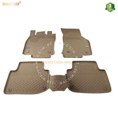 Thảm lót sàn ô tô nhựa TPE Silicon Volkswagen Passat B8 2015-2020 Beige Nhãn hiệu Macsim