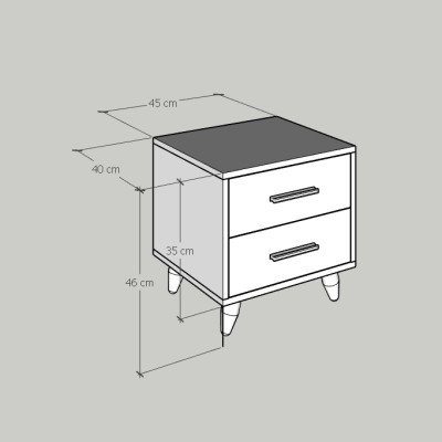 [Happy Home Furniture] OSRI, Táp đầu giường  - chân gỗ chéo ,  45cm x 40cm x 45cm ( DxRxC), THK_024