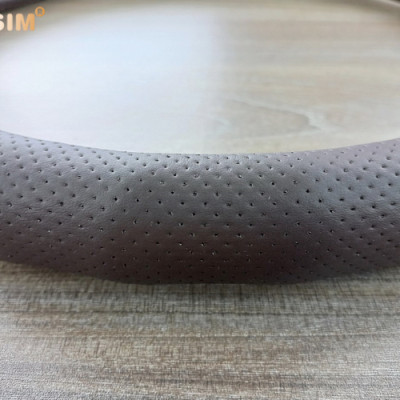 Bọc vô lăng cao cấp Macsim mã 8932 màu coffee - Chất liệu da thật - Khâu tay 100% size M