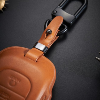 Bao da ép phom Handmade chìa khóa xe ô tô Hyundai TUCSON SANTAFE SONATA 5 nút bấm da bò thât giá tận xưởng (có bán sỉ) - hàng chính hãng