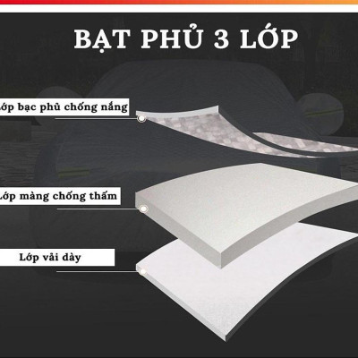 Bạt Phủ Ô Tô VINFAST FADIL, LUX A 2.0, LUX SA 2.0, Chất Liệu Bạt Tráng Nhôm 3 lớp,  có phản quang