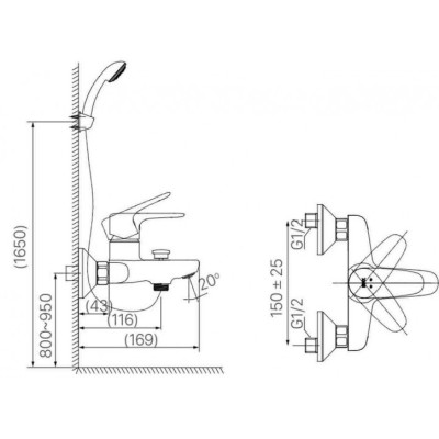 Vòi Sen Tắm Nóng Lạnh Inax BFV-1113S- 8C - Hàng Chính hãng