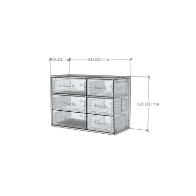 HAPPY FURNITURE , ZACY - Tủ lưu trữ 6 ngăn kéo , THK_211 , 90cm x 40cm x 63cm DxRxC, Sản phẩm phổ thông