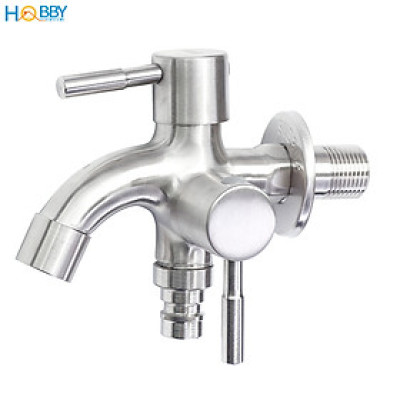 Vòi củ sen lạnh đa năng 2 đầu xả Inox 304 ren 21 Hobby home decor CS1