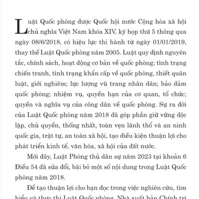 Luật Quốc phòng ( hiện hành) ( sửa đổi năm 2023)