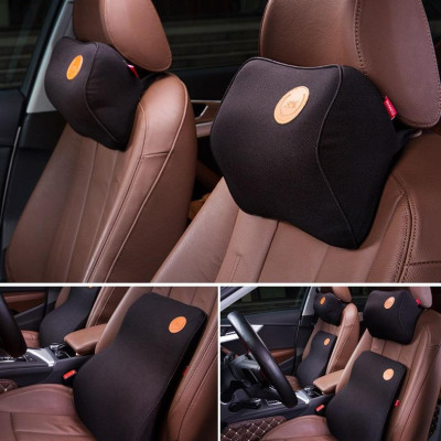 Bộ gối tựa đầu đệm dựa lưng ô tô cao su non thoáng khí không xẹp lún