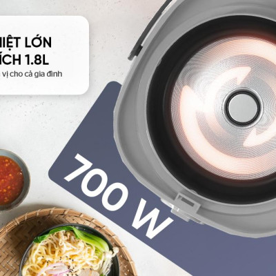 Nồi cơm điện Sunhouse 1.8L SHD8611GR (700W)- Hàng chính hãng