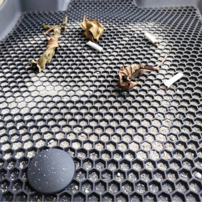 Thảm 2 lớp (sd3) dạng lưới lục giác cho Hyundai I10 2014-2021 bề mặt cao su siêu sạch nhãn hiệu Macsim