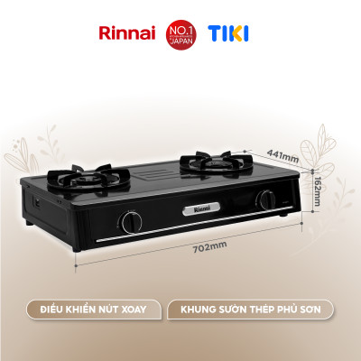Bếp gas dương Rinnai RV-A271B(EB) mặt bếp men và kiềng bếp men - Hàng chính hãng.