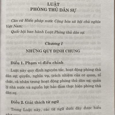 Sách -  Luật Phòng Thủ Dân Sự