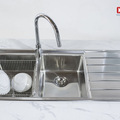 Chậu rửa bát Konox, European Series, Model Premium KS11650 2B , Inox 304AISI tiêu chuẩn châu Âu, 1160x500x215(mm), Hàng chính hãng